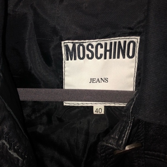 RARE MOSCHINO Vintage Leather Jacket - Picture 5 of 7